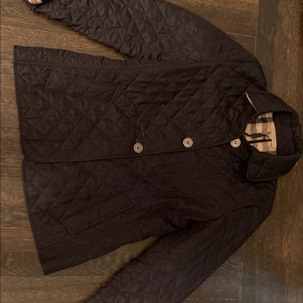 Navy Burberry coat